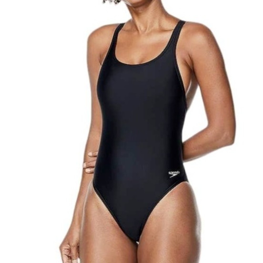 Speedo Pro LT Women's One Piece Athletic Bathing SwimSuit Solid Black Size 00/26
